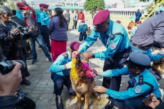 प्रहरीको कुकुर पूजा (फोटो फिचर)