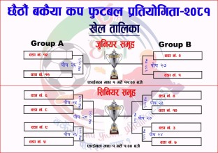 बकैया कप फुटबल प्रतियोगिताको खेल तालिका सार्वजनिक